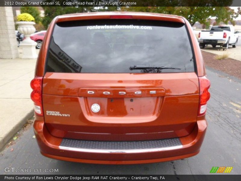 Copperhead Pearl / Black/Light Graystone 2012 Dodge Grand Caravan SE