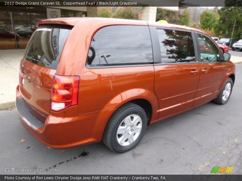 Copperhead Pearl / Black/Light Graystone 2012 Dodge Grand Caravan SE