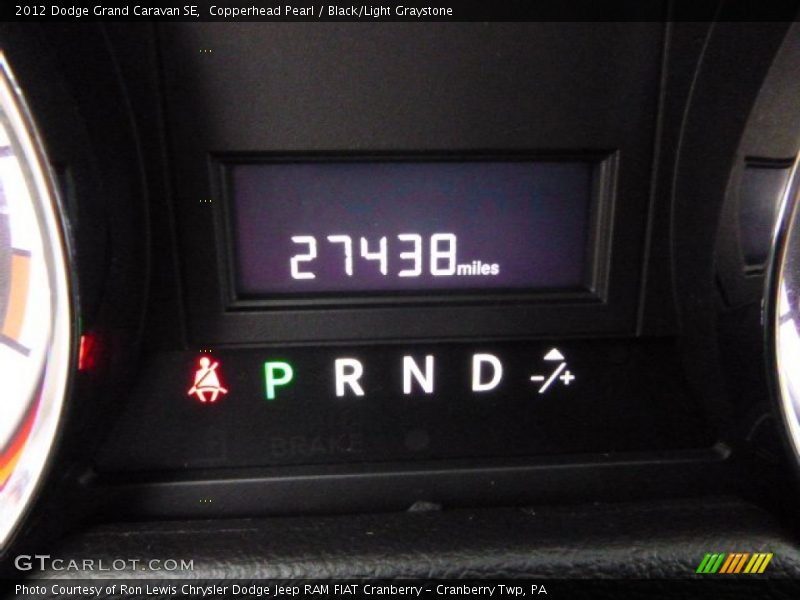 Copperhead Pearl / Black/Light Graystone 2012 Dodge Grand Caravan SE