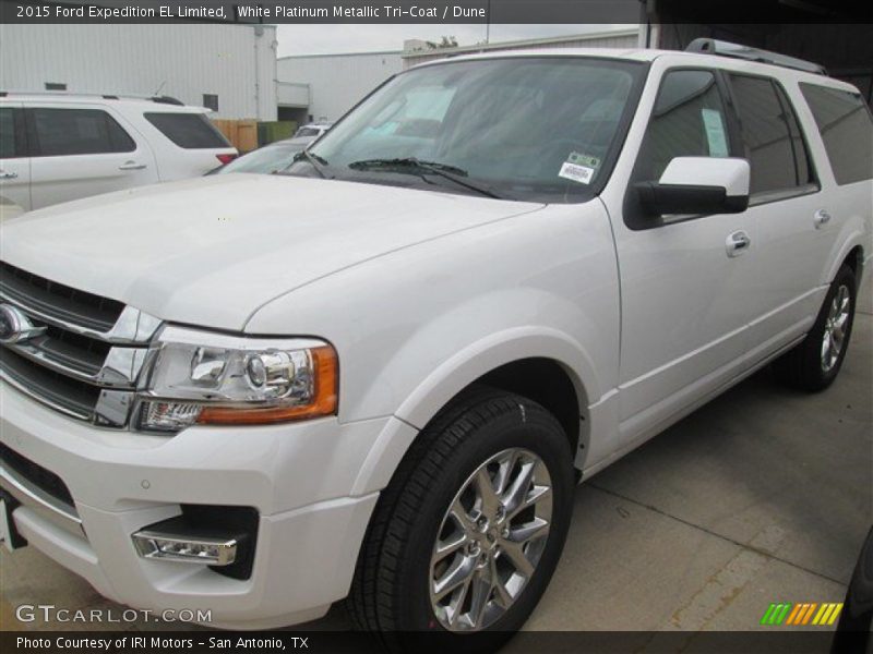 White Platinum Metallic Tri-Coat / Dune 2015 Ford Expedition EL Limited