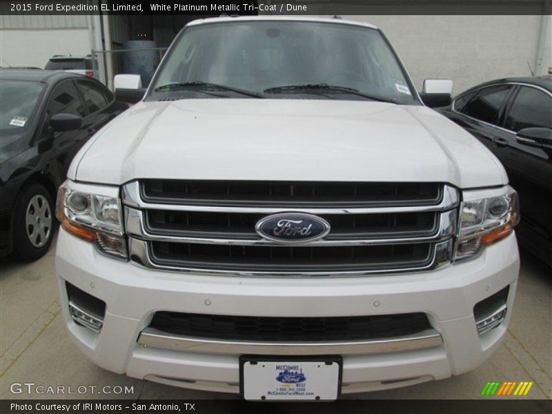 White Platinum Metallic Tri-Coat / Dune 2015 Ford Expedition EL Limited