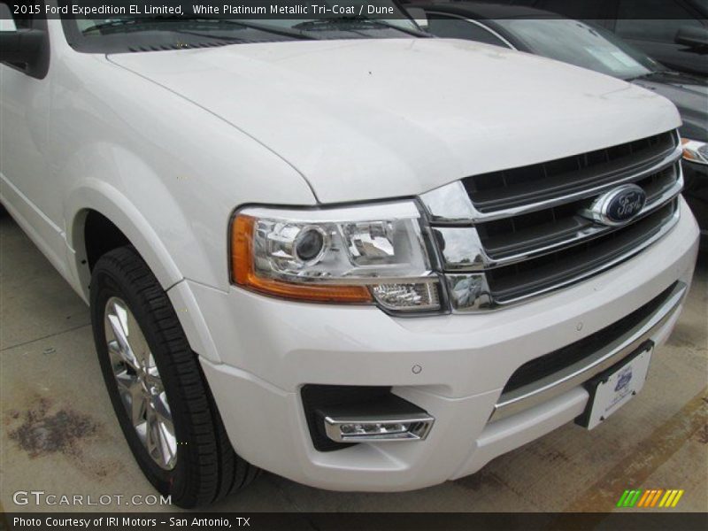 White Platinum Metallic Tri-Coat / Dune 2015 Ford Expedition EL Limited