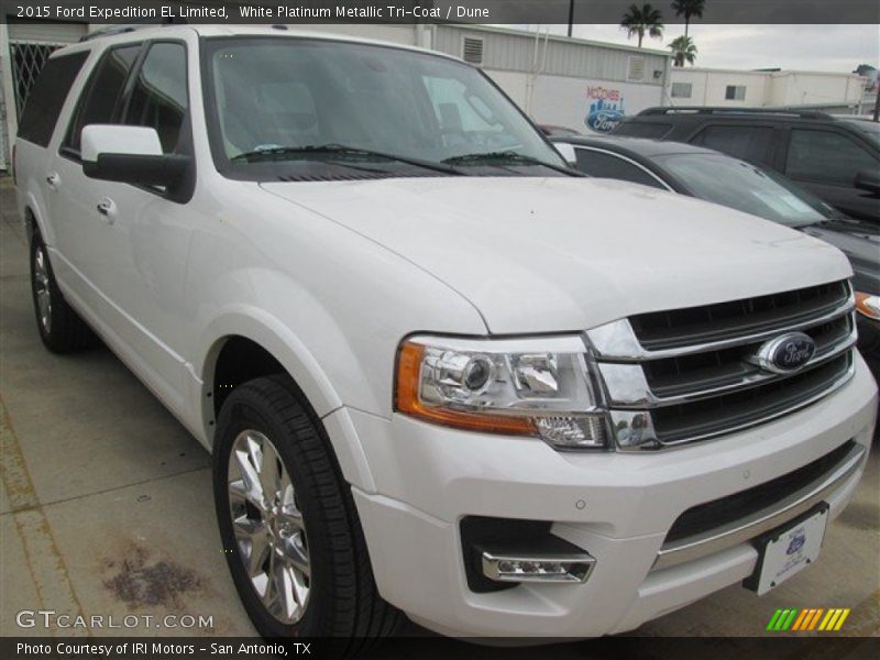 White Platinum Metallic Tri-Coat / Dune 2015 Ford Expedition EL Limited