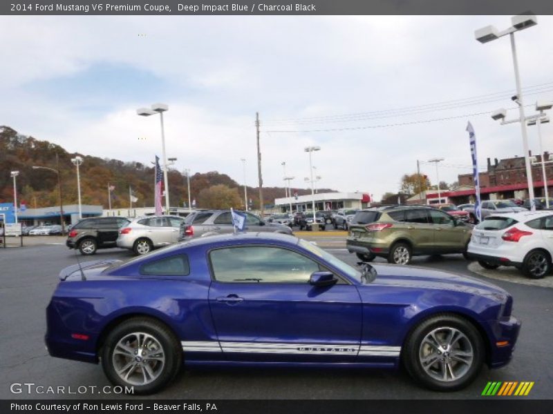 Deep Impact Blue / Charcoal Black 2014 Ford Mustang V6 Premium Coupe