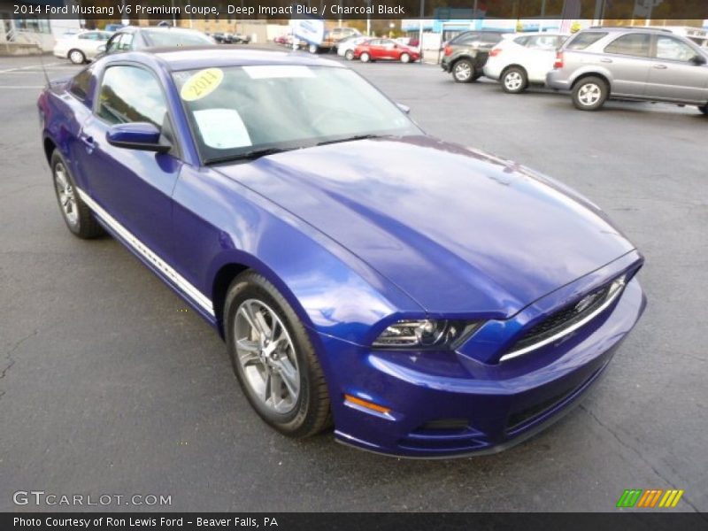 Deep Impact Blue / Charcoal Black 2014 Ford Mustang V6 Premium Coupe