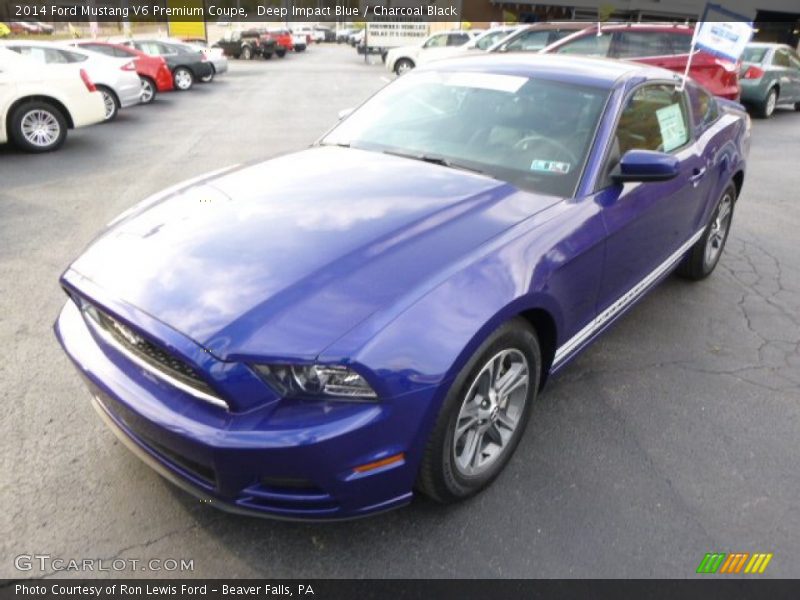 Deep Impact Blue / Charcoal Black 2014 Ford Mustang V6 Premium Coupe