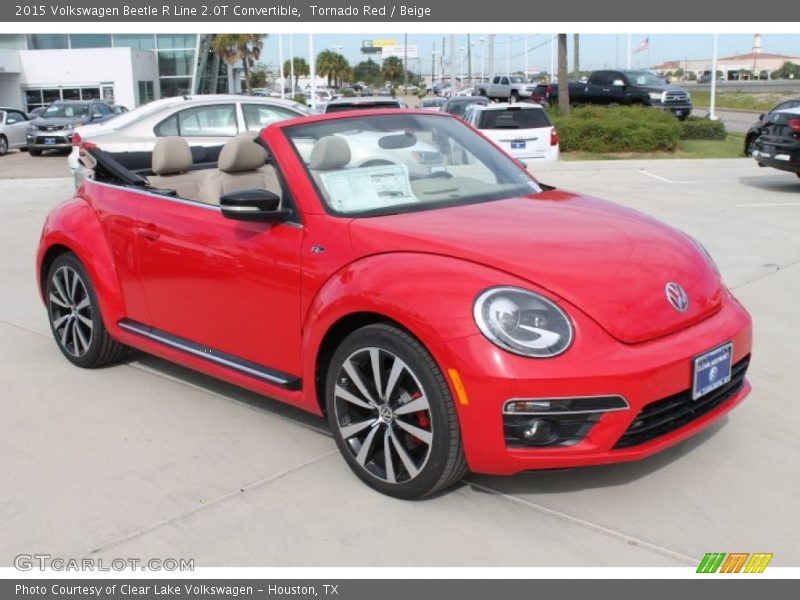 Tornado Red / Beige 2015 Volkswagen Beetle R Line 2.0T Convertible