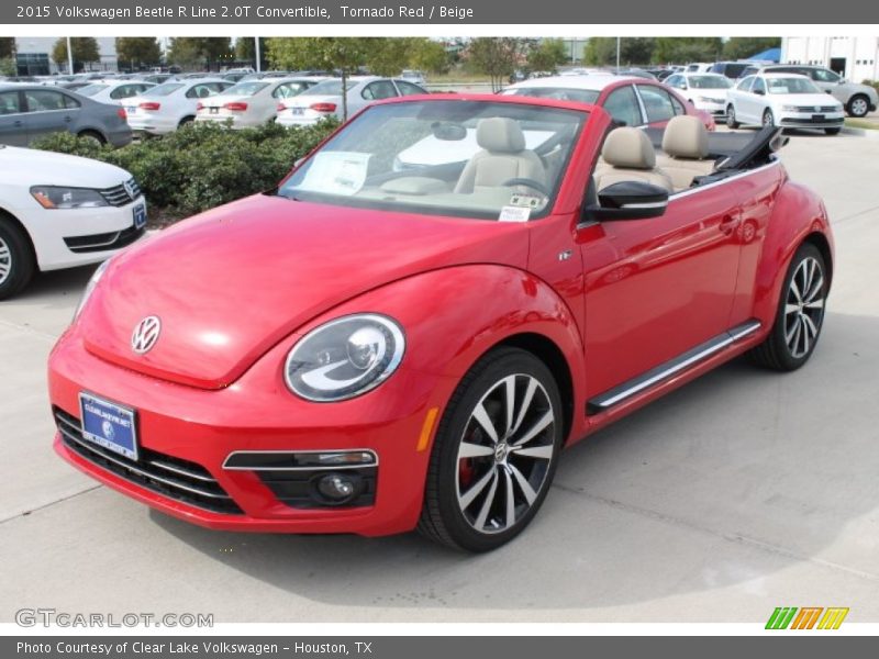 Tornado Red / Beige 2015 Volkswagen Beetle R Line 2.0T Convertible