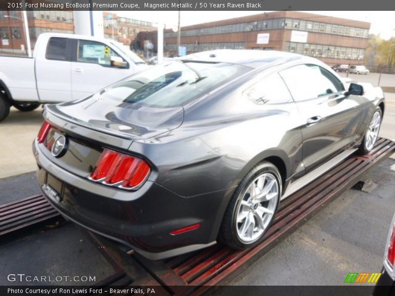 Magnetic Metallic / 50 Years Raven Black 2015 Ford Mustang EcoBoost Premium Coupe