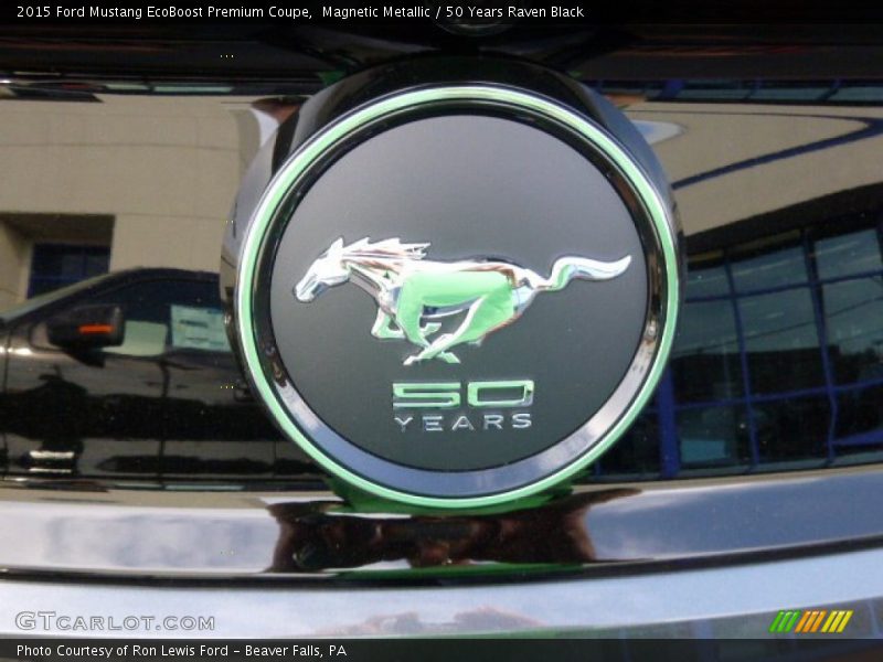 Magnetic Metallic / 50 Years Raven Black 2015 Ford Mustang EcoBoost Premium Coupe