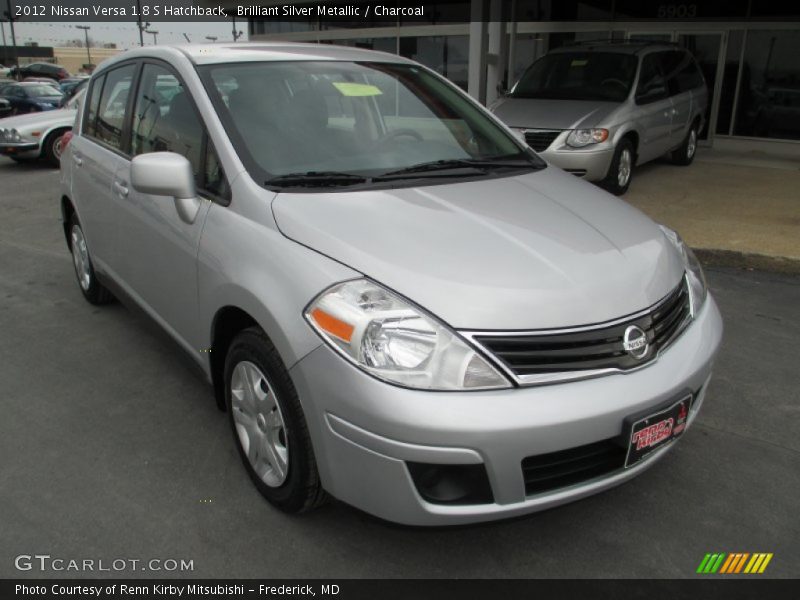 Brilliant Silver Metallic / Charcoal 2012 Nissan Versa 1.8 S Hatchback