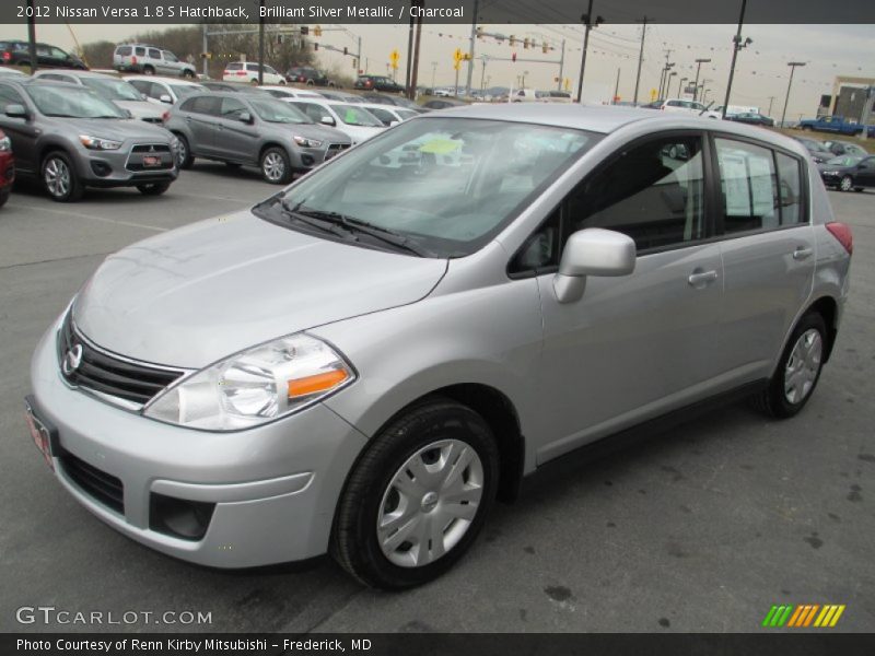 Brilliant Silver Metallic / Charcoal 2012 Nissan Versa 1.8 S Hatchback