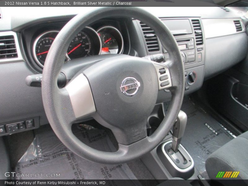 Brilliant Silver Metallic / Charcoal 2012 Nissan Versa 1.8 S Hatchback