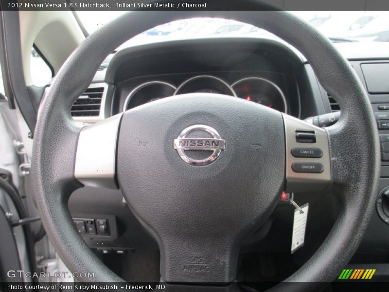 Brilliant Silver Metallic / Charcoal 2012 Nissan Versa 1.8 S Hatchback