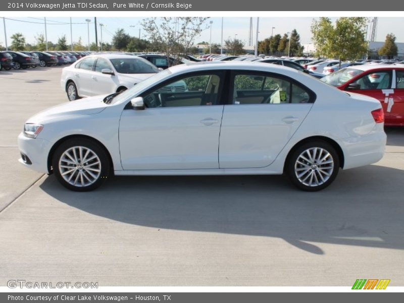 Pure White / Cornsilk Beige 2014 Volkswagen Jetta TDI Sedan