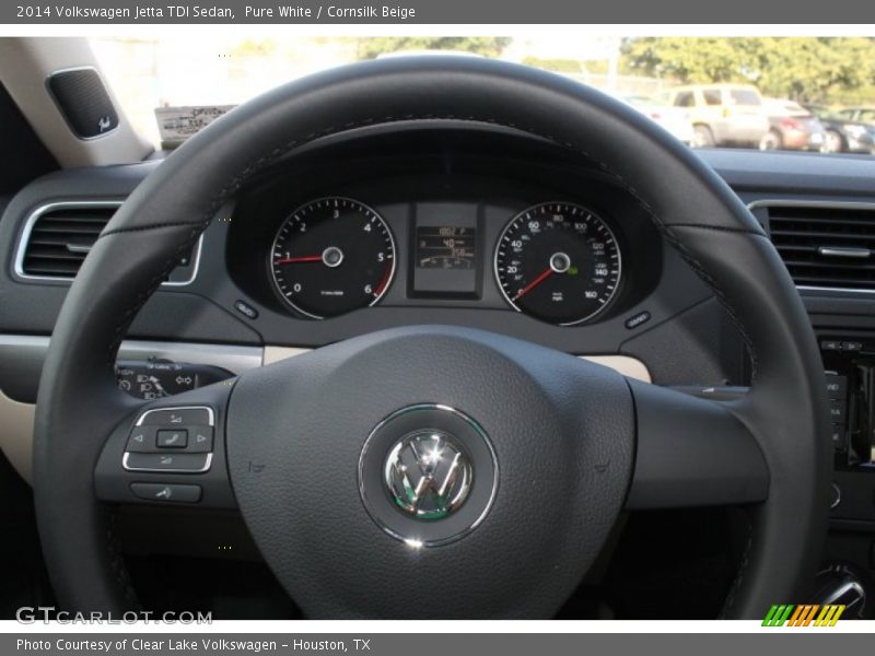 Pure White / Cornsilk Beige 2014 Volkswagen Jetta TDI Sedan