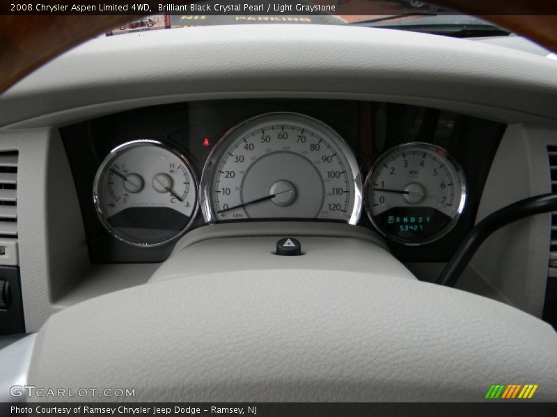 Brilliant Black Crystal Pearl / Light Graystone 2008 Chrysler Aspen Limited 4WD