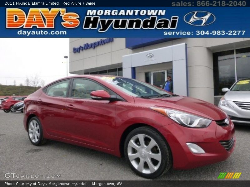 Red Allure / Beige 2011 Hyundai Elantra Limited