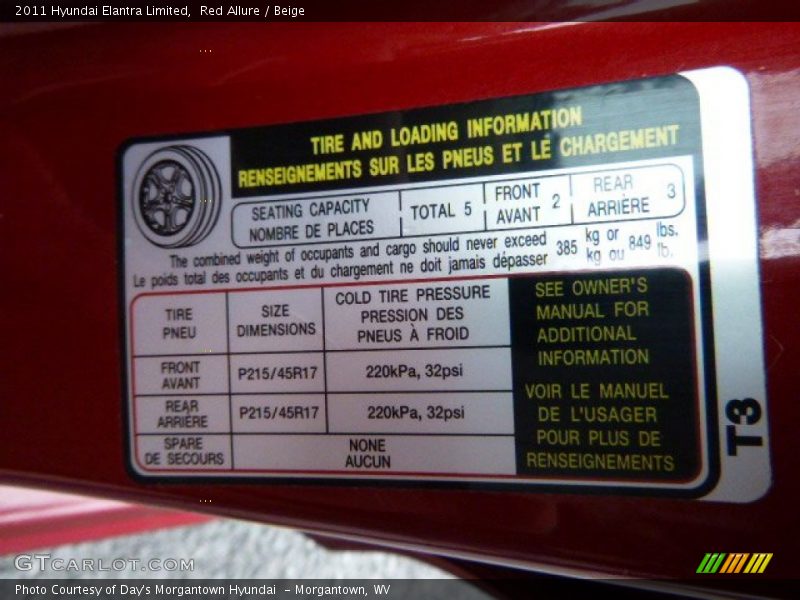 Red Allure / Beige 2011 Hyundai Elantra Limited