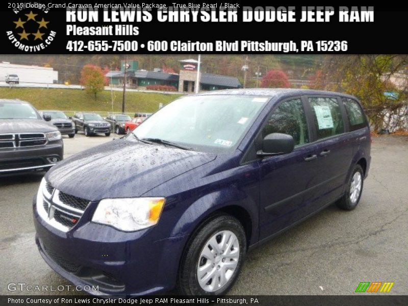 True Blue Pearl / Black 2015 Dodge Grand Caravan American Value Package