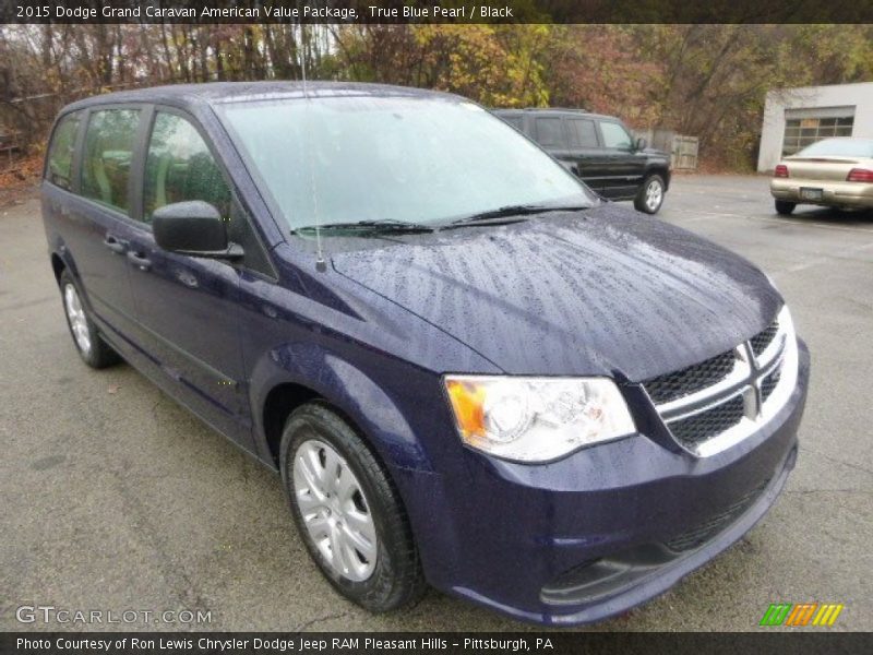 True Blue Pearl / Black 2015 Dodge Grand Caravan American Value Package