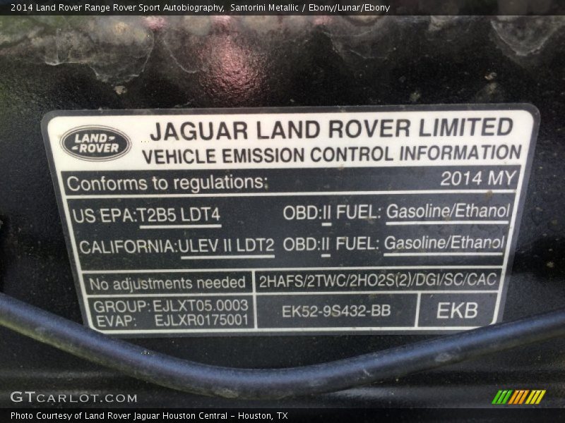 Santorini Metallic / Ebony/Lunar/Ebony 2014 Land Rover Range Rover Sport Autobiography