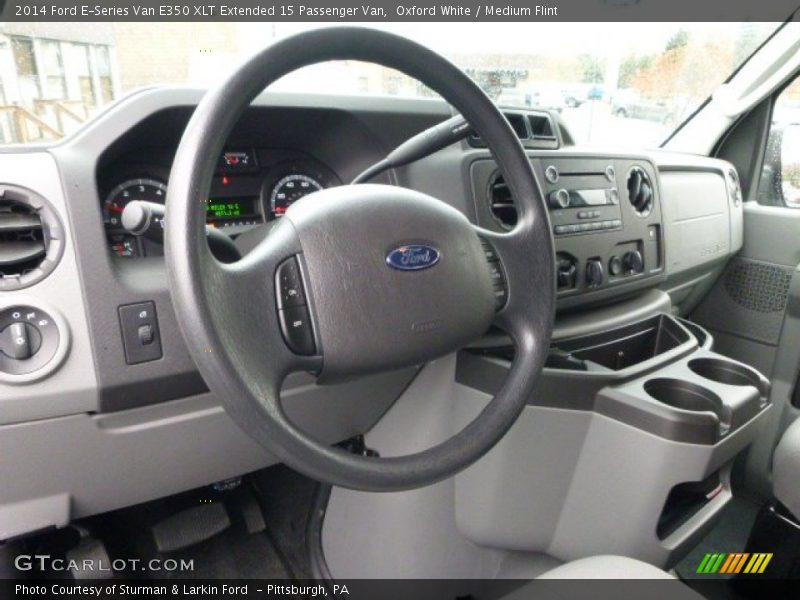 Oxford White / Medium Flint 2014 Ford E-Series Van E350 XLT Extended 15 Passenger Van