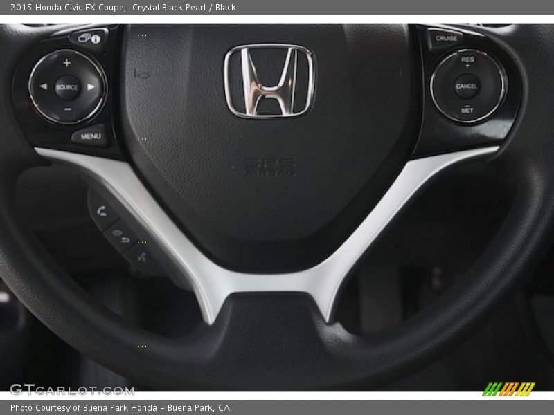 Crystal Black Pearl / Black 2015 Honda Civic EX Coupe