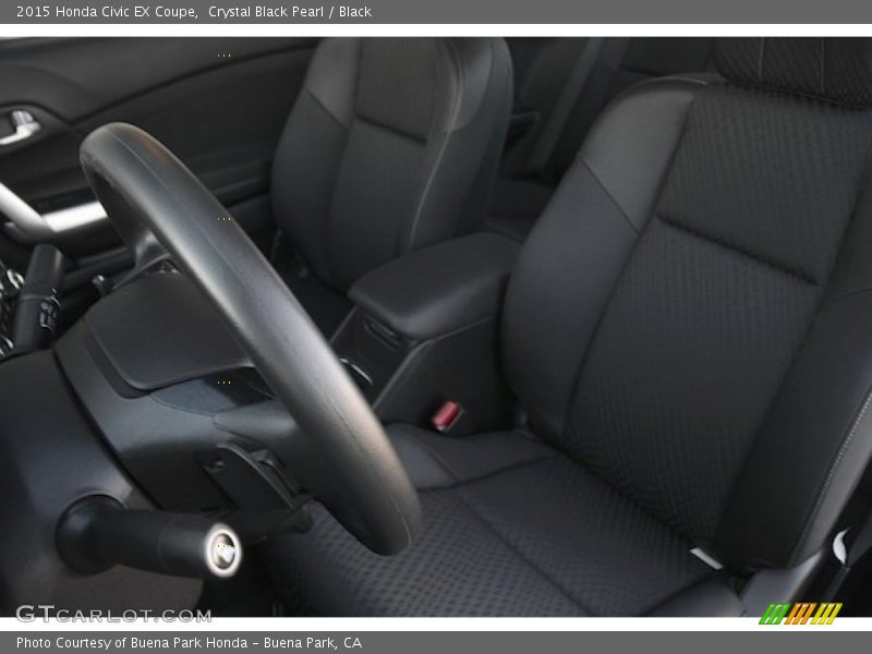 Crystal Black Pearl / Black 2015 Honda Civic EX Coupe