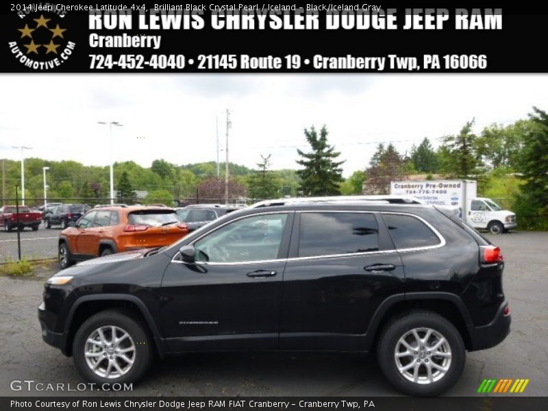 Brilliant Black Crystal Pearl / Iceland - Black/Iceland Gray 2014 Jeep Cherokee Latitude 4x4