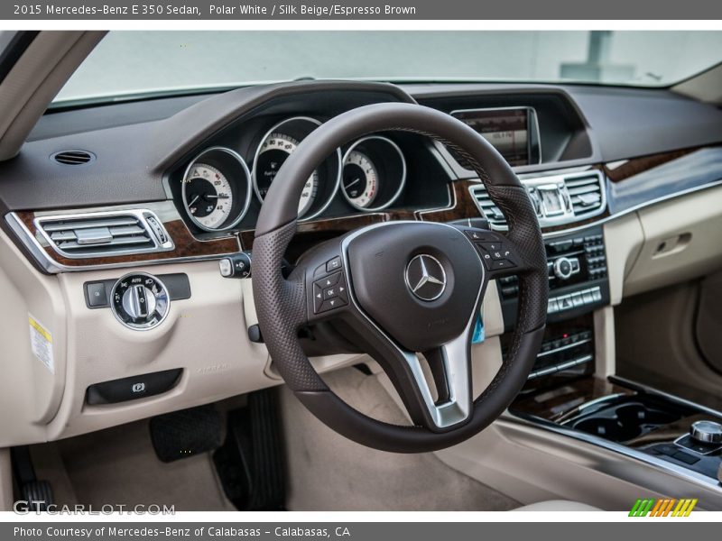 Polar White / Silk Beige/Espresso Brown 2015 Mercedes-Benz E 350 Sedan