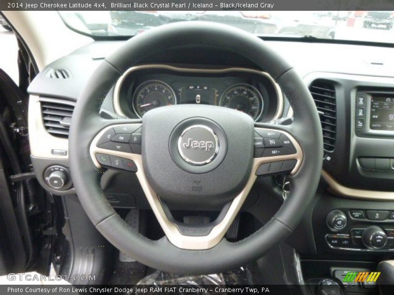 Brilliant Black Crystal Pearl / Iceland - Black/Iceland Gray 2014 Jeep Cherokee Latitude 4x4