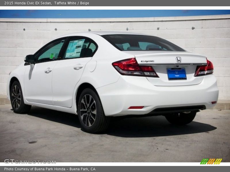 Taffeta White / Beige 2015 Honda Civic EX Sedan