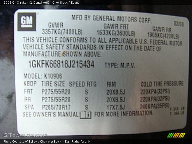 Onyx Black / Ebony 2008 GMC Yukon XL Denali AWD