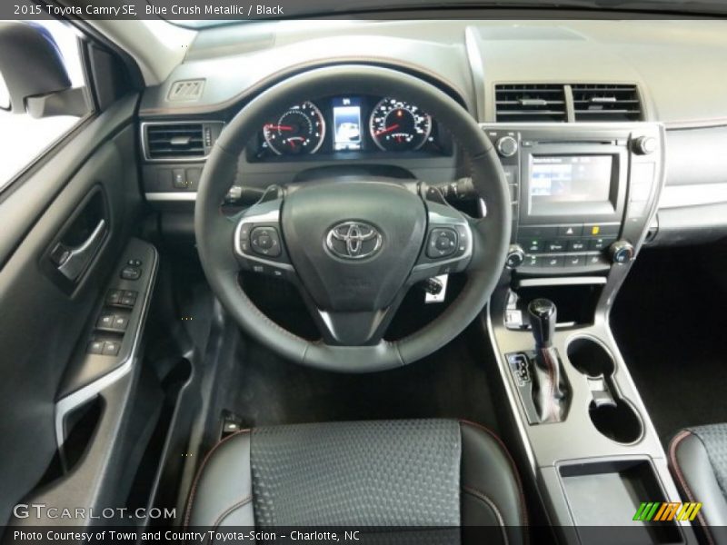Blue Crush Metallic / Black 2015 Toyota Camry SE
