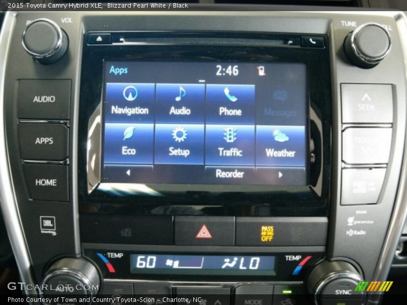 Blizzard Pearl White / Black 2015 Toyota Camry Hybrid XLE