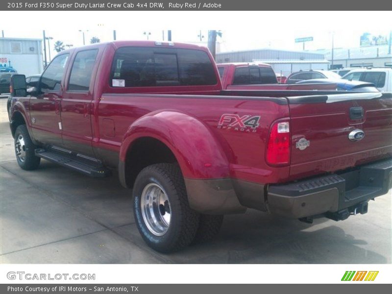 Ruby Red / Adobe 2015 Ford F350 Super Duty Lariat Crew Cab 4x4 DRW