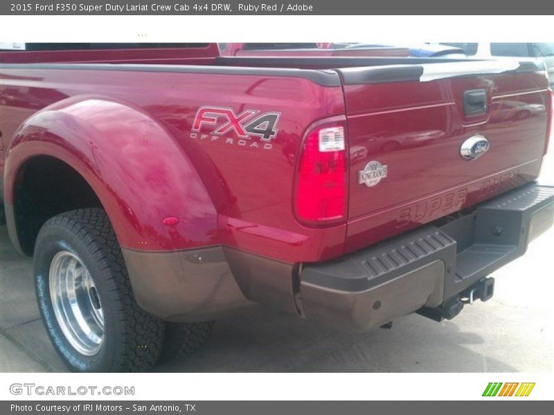 Ruby Red / Adobe 2015 Ford F350 Super Duty Lariat Crew Cab 4x4 DRW