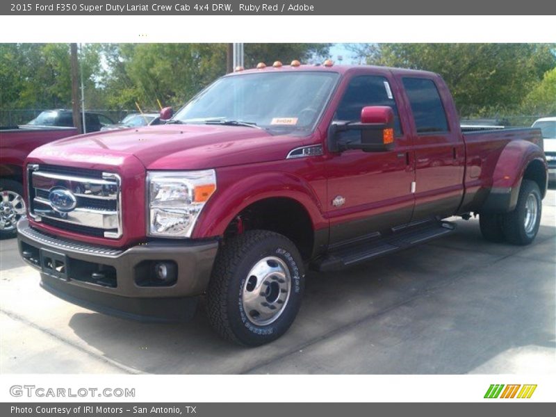 Ruby Red / Adobe 2015 Ford F350 Super Duty Lariat Crew Cab 4x4 DRW