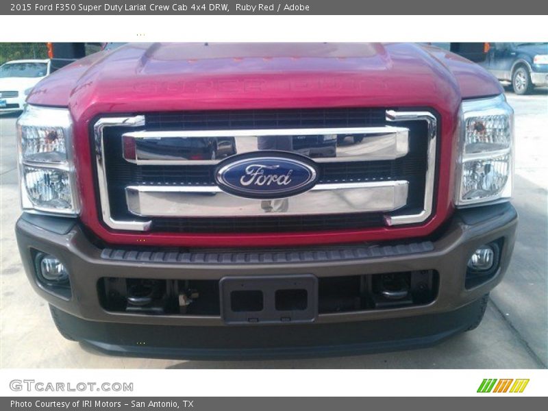 Ruby Red / Adobe 2015 Ford F350 Super Duty Lariat Crew Cab 4x4 DRW