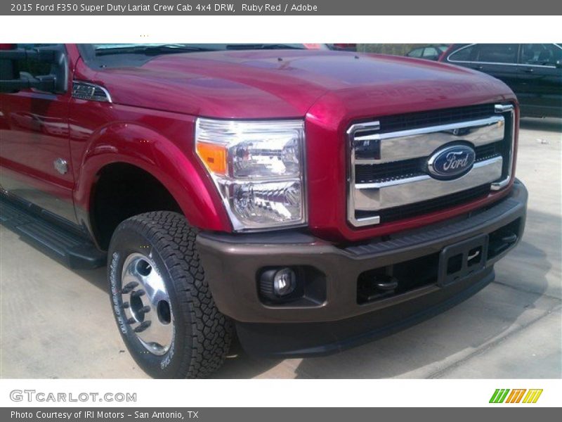 Ruby Red / Adobe 2015 Ford F350 Super Duty Lariat Crew Cab 4x4 DRW