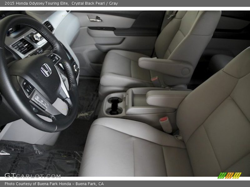 Crystal Black Pearl / Gray 2015 Honda Odyssey Touring Elite