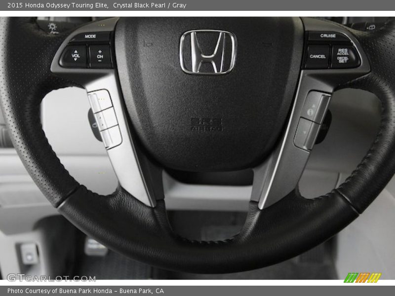 Crystal Black Pearl / Gray 2015 Honda Odyssey Touring Elite