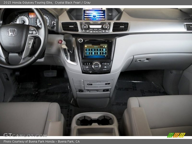 Crystal Black Pearl / Gray 2015 Honda Odyssey Touring Elite