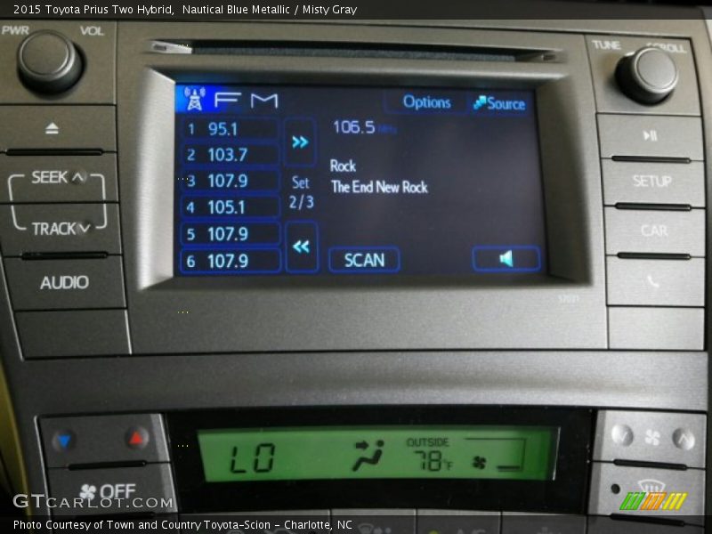 Nautical Blue Metallic / Misty Gray 2015 Toyota Prius Two Hybrid