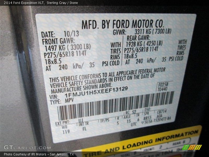 Sterling Gray / Stone 2014 Ford Expedition XLT