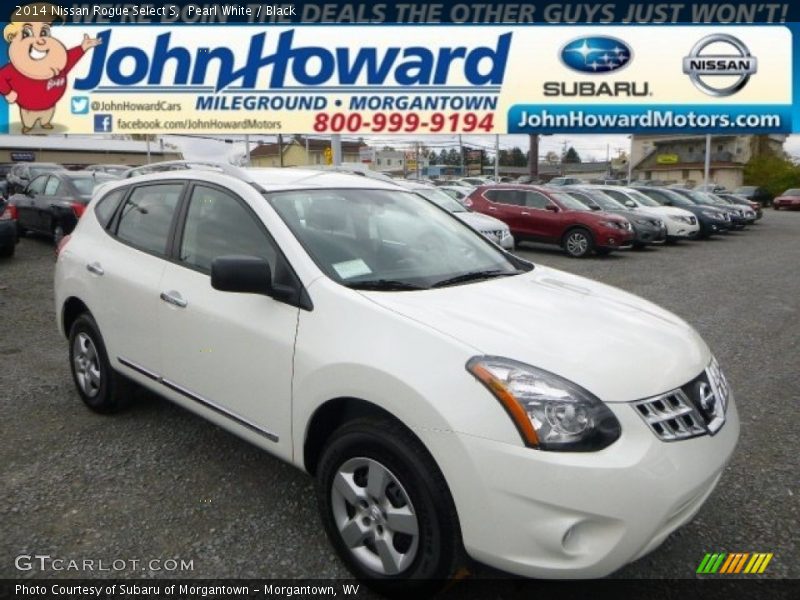 Pearl White / Black 2014 Nissan Rogue Select S