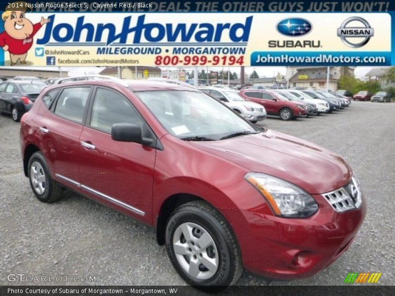 Cayenne Red / Black 2014 Nissan Rogue Select S