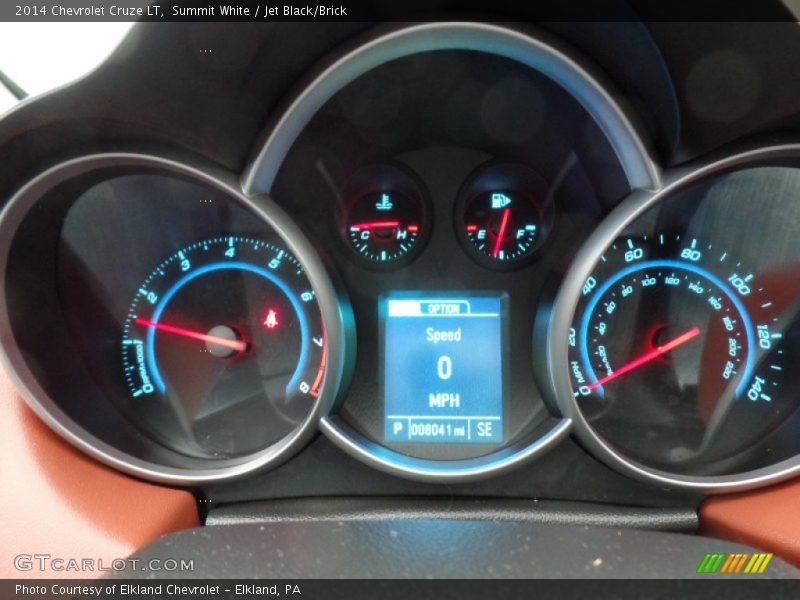 Summit White / Jet Black/Brick 2014 Chevrolet Cruze LT