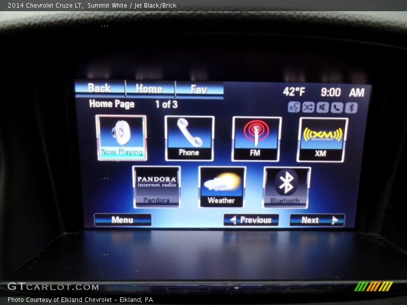 Summit White / Jet Black/Brick 2014 Chevrolet Cruze LT